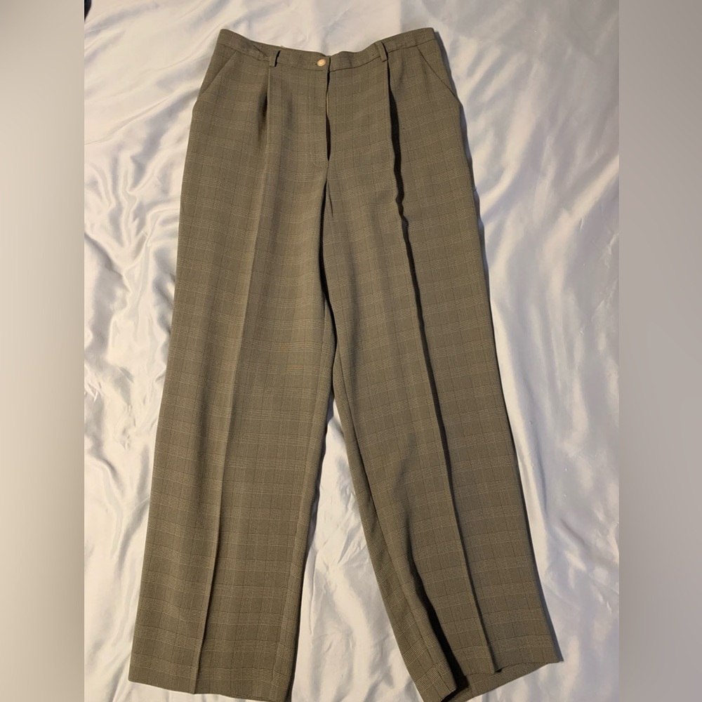 EMMA JAMES high rise plaid trousers